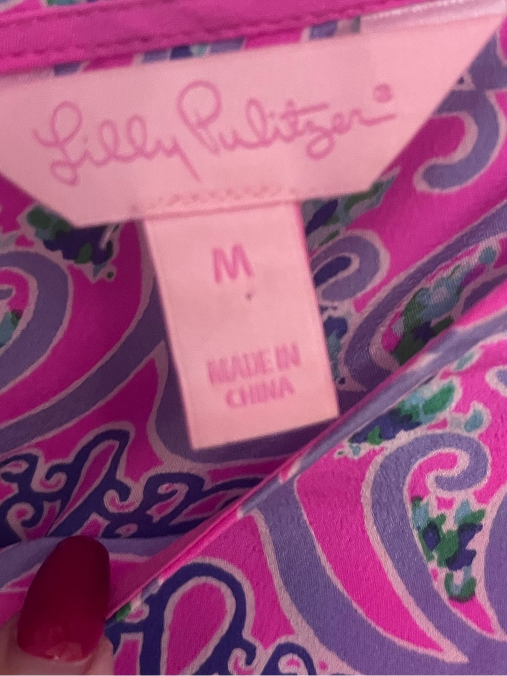 Lilly Pulitzer 100% Silk Pink Multi Print Sleeveless Tank Top - Picture 4 of 6